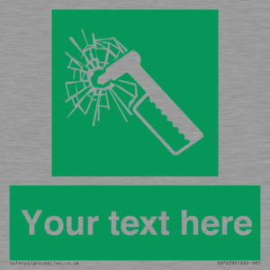 Custom sign safe condition emergency hammer